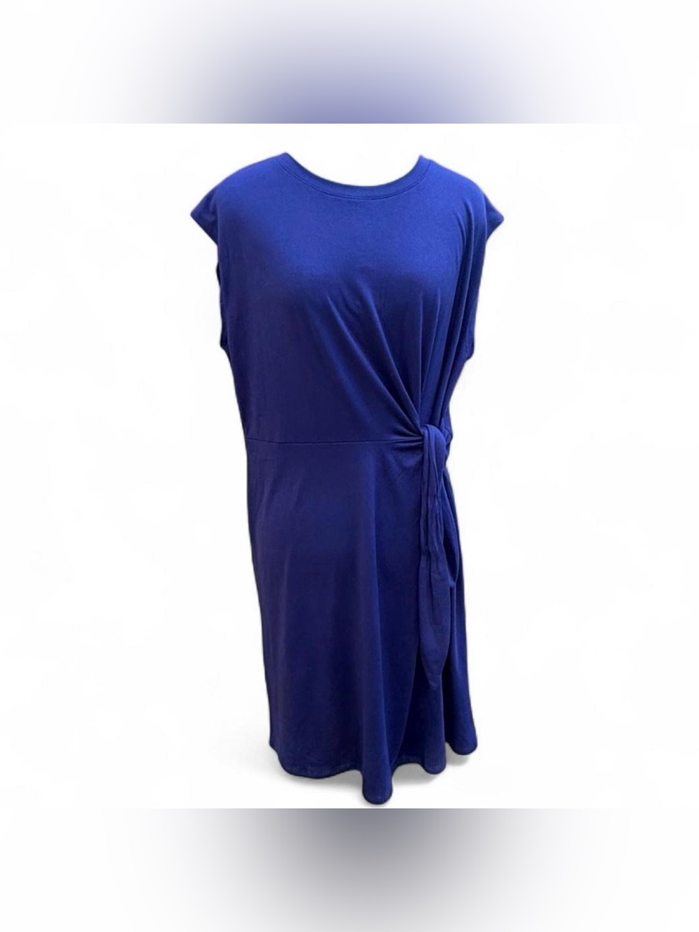 Shiela Rose Side-Knot Midi Dress in Royal Blue